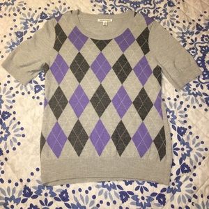Banana Republic Short Sleeve Argyl Sweater